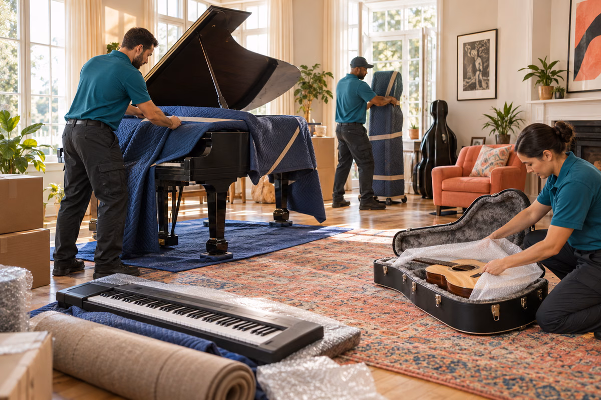 Instrumentos musicais protegidos para transporte